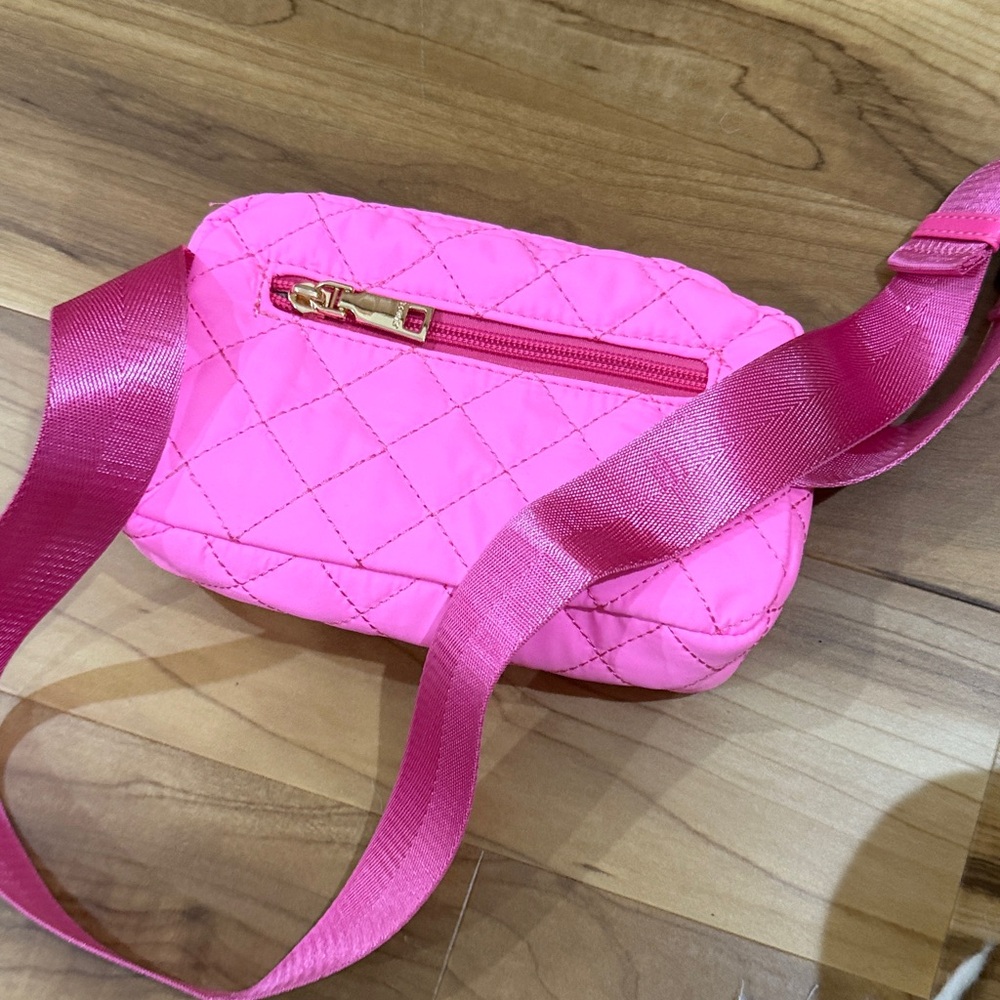 Pink Quilted Crossbody Bag - Picture 2 of 3